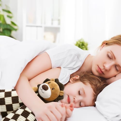 Image of Baby Security Blanket Lovey Lion Blanket for Boys Girls 14 Inch | Super Soft Checkerboard Gingham with Minky Dot Fabric Backing Stuffed Animal Lovely Snuggle Toy Shower Gift Brown
