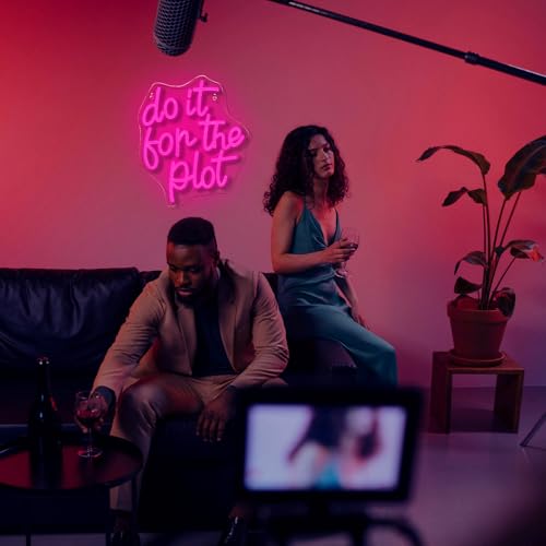 Image of Do It for Plot Neon Light Dimmable LED Neon Sign for Wall Decor USB Powered Light Up Signs Pink LED Light for Drama Lover Party Gift Bedroom Movie Night