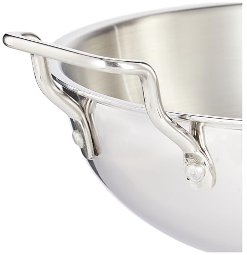 Image of Tosaa Triply Stainless Steel 30 cm Kadai with Lid /Indian Wok|Even Heat Distribution| Consumes Less Oil|Easy to Clean|Gas Stove Compatible - 4150 ml