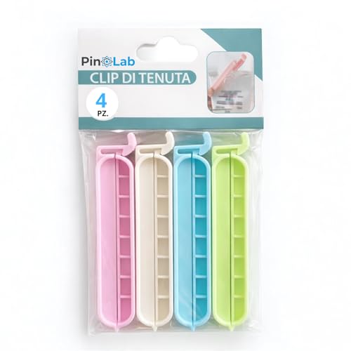 Pinolab Chiudi Sacchetto Cucina Riutilizzabili – Clip Per Sacchetti Alimentari Con Chiusura Ermetica, Ideali Per Pasta, Biscotti E Snack – Resistenti,