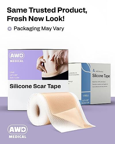 awd silicone scar sheets for surgical scars - seamless medical grade silicone scar tape for c section tummy tuck tape - silicone skin patches after surgery must haves 1634 x 6034 seamless roll