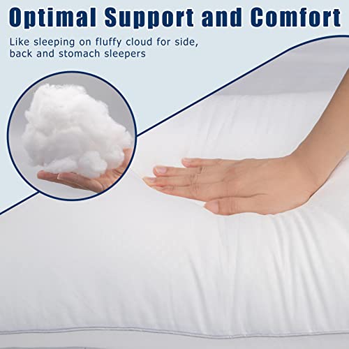Piwaal Bed Pillows For Sleeping 2 Pack, Queen Size Pillows Set Of 2,Down Alternative Filling, Pillow For Back, Stomach Or Side Sleepers Grey #TOP2