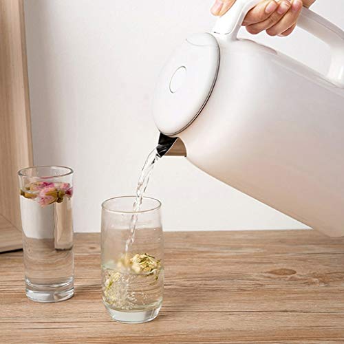 Hervidor eléctrico simple blanco 1.7L acero inoxidable miniatura 5