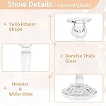 Nuptio Glass Candlestick Candle Holder Set of 2 Taper Candle Holder Clear Candle Holders for Candlesticks Candleholders for Long Candles Stick Tall Wedding Birthday Party Dinner Table Centerpiece - Image 5