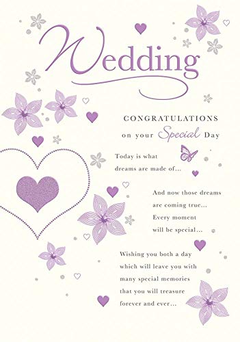 Piccadilly Greetings Large Wedding Congratulations On Your Special Day Card - 9.75 x 6.75 Inches