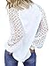 MIHOLL Women's Cute Tops Lace Long Sleeve Dressy Casual Business Work Blouse Shirts Fall Winter Waffle Knit Sweaters Trendy Fashion 2025(White,XX-Large)