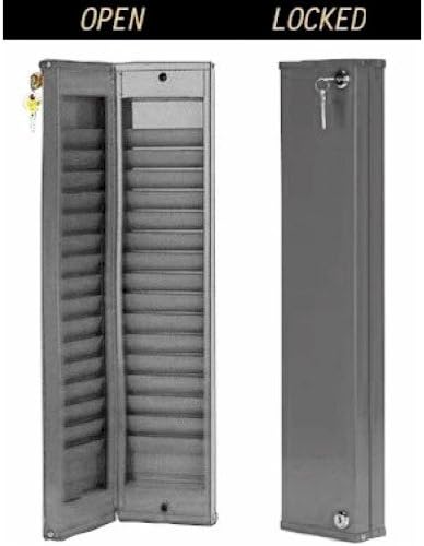 VIC Sentry Model Custom30 Lockable Security ID Card Rack, 30 Pocket, Black