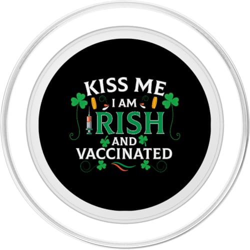 Kiss Me I'm Irish Vaccinated Funny St Patrick Day gift men PopSockets PopGrip pour MagSafe – vue 2
