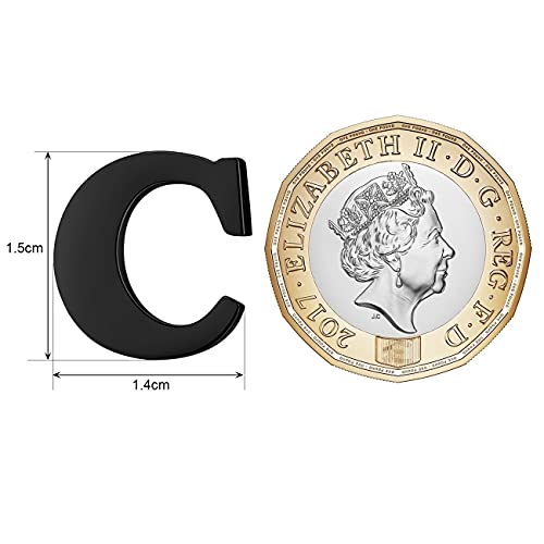 Honey Bear Mens Womens Initial Alphabet Letter Lapel Pins Collar Badge Brooches Stainless Steel For Business Wedding Graduation Gift Black (C 0.59Inches) #TOP5