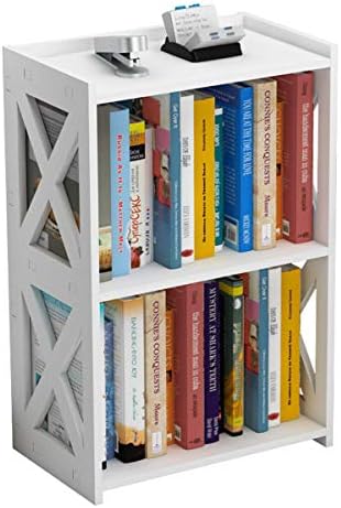 AGGICE Side Table, 3 Tier 2 Shelf Small Bookshelf Bookcase for Sm...