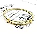 L & J 18k Gold Plated Fashion Adjustable Bangle Bracelet for Women