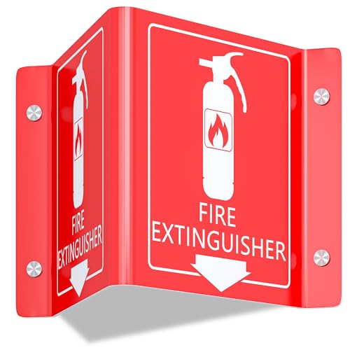 Fire Extinguisher Wall Mount Sign: Fire Extinguisher Sign 8 x 6 Inches - Projecting Acrylic Sign with Waterproof, Weatherproof, Fade Resistant, UV Resistant for Indoor & Outdoor