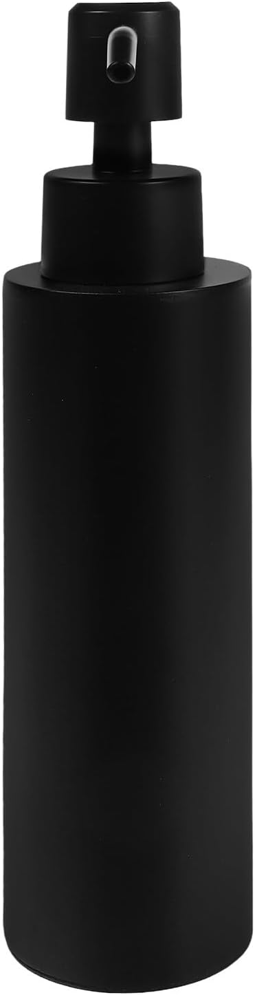 Ciieeo Wall Mounted Manual Soap Dispenser with 304 Stainless Steel Pump, Refillable Bathroom Shampoo and Body Wash Dispenser, Black Round Liquid Soap Bottle Holder for Shower Use