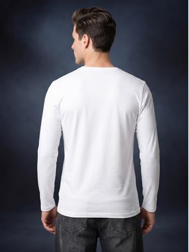 Image of Veirdo Pure Cotton Regular Fit Round Neck Front Chest Printed Raglan Full Sleeve T-Shirt for Men (Sizes: S to 2XL)