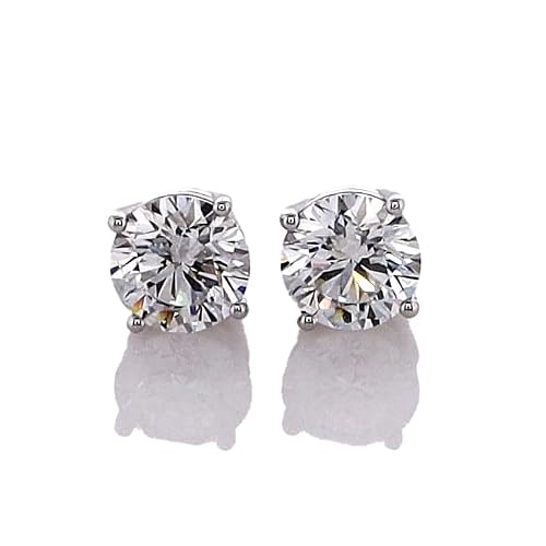 Certified Lab-Grown Diamond Stud Earrings from 1 to 4 Carat White Gold (2.01 CTW, F-G Color, VS Clarity) – Elegant Solitaire Design by Rarest Jewelries