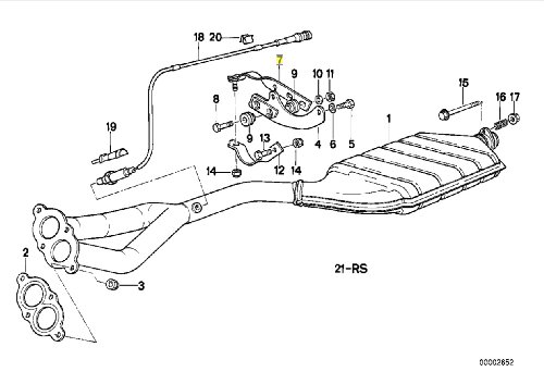 Soporte de escape BMW E30 318is para reparar silenciador 3