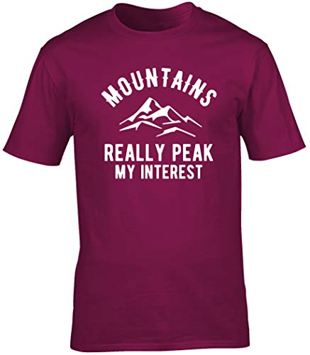 Hippowarehouse Mountains Really Peak My Interest Unisex Short Sleeve t-Shirt (Specific Size Guide in Description) Maroon