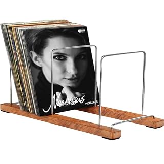 Vinyl Record Holder, Solid Wood Record Stand, Vinyl Record Storage for Albums & LPs, Wooden Now Playing Display Shelf, Premium Music Organizer - Les Beatles, Paul McCartney, John Lennon, RIngo Starr, George Harrison
