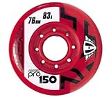  Hyper Pro 150 - Juego de 4 rollos de papel para patines en línea (83A, 80 mm), color rojo