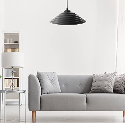 Elegante lampadario UFO, nero, altezza 50 cm, cavo regolabile, attacco E27, 40 W, max. design moderno industriale e scandinavo per la decorazione della casa