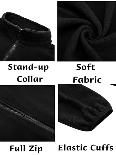 COOFANDY Men's Soft Polar Fleece Jacket Lightweight Full Zip Jackets Casual Outdoor Warm Jackets Coats with Pockets 6