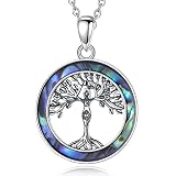 CELESTIA Pendentif Arbre de Vie Collier Triple Déesse Lune Argent Sterling 925 Bijoux Cadeaux Femme Anniversaire Fête des Mères pour Maman