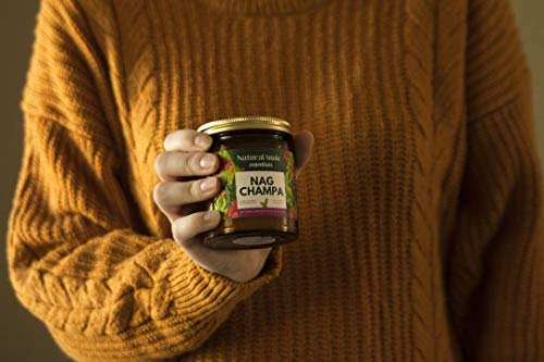 Naturalannie Essentials Apothecary Amber Jar Nag Champa Incense Scented Soy Candle - 9Oz Relaxation| Positivity, Yoga, Meditation #TOP2