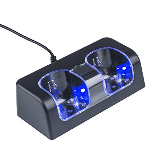 Base de carregamento duplo para controle remoto Wii, estação de ancoragem TechKen com 2 baterias rec