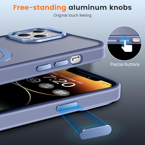 PuyaTeya for iPhone 14 Pro Max Case with Magnetic Ring Stand, Light Blue — view 5