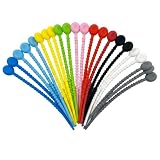 20 PCS Reusable Silicone Cable Management Straps 4.7″ Lock Style Cord Organizers, Useful in Home,Office,Kitchen,School, Multiple Colors