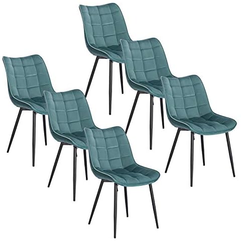 WOLTU 6 x Esszimmerstühle 6er Set Esszimmerstuhl Küchenstuhl Polsterstuhl Design Stuhl mit Rückenlehne Cover