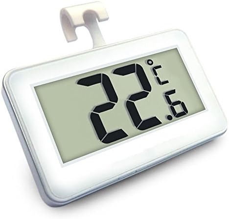 Digital Freezer Thermometer Wireless Refrigerator Thermometers and Indoor Temperature Monitor(Large LED Display,White) Three Placement Modes(Hanging,Standing and Magnetic Stick)