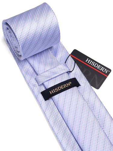 Image of HISDERN Ties for Men Solid Tie Handkerchief Set Classic Woven Silk Business Polka Dot Mens Ties Necktie Wedding Party