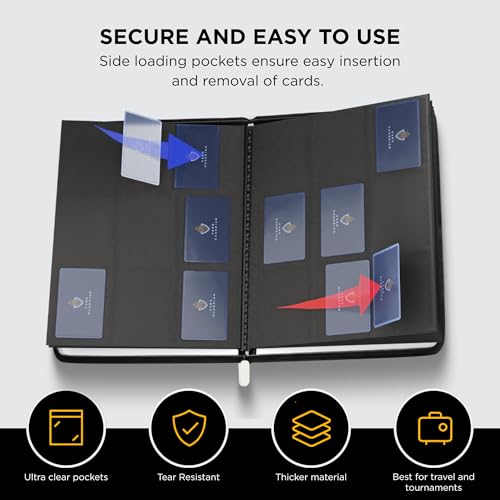 Image of Card Guardian - 9 Pocket Premium Binder with Zipper for 360 cards - side loading pockets for Trading Card Games TCG (White)