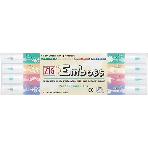 Zig Emboss Twin Tip Embossing Marker Pen Set of 4 Pens