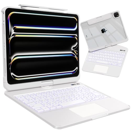 BJBT iPad Pro �L�[�{�[�h�P�[�X 11�C���`(M4/M5�E2024/2025�N����)�Ή� 360�x��]�� �}�W�b�N�L�[�{�[�h JIS���{��z�� Bluetooth5.3 �x���Ȃ� �������x 7�F�o�b�N���C�g�t�� �y���z���_�[���� Magic K