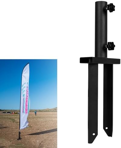 Heavy Duty Feather Flag Base - 8.82 Lb Iron Plate With 360° Rotating Spindle For Outdoor Flags