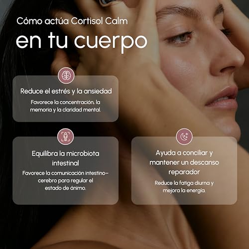 Andala Cortisol Calm Ansiedad, Estres, Niebla Mental - Ashwagandha KSM-66 15:1, Magnesio Bisglicinato, Bacopa Monnieri, Reishi, Vitamina B6 y B12 y Probioticos - Nootropico Relajante Natural 60u - imagen 2