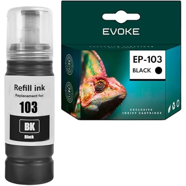 EVOKE 103 XL Tusz Kompatybilny z Epson EcoTank L3251 L3250 L3150 L3151 L3260 L3256 Czarny (Black) 4500 Stron 70 ml