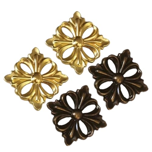 ULTECHNOVO 4pcs Zinc Alloy Hollowed Appliques Decor Furniture Column Decorative for Cabinet Door Modern Living Decoration Diy Material