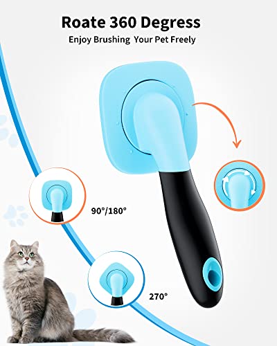 Glendan Dog Brush & Cat Brush- Slicker Pet Grooming Brush- Shedding Grooming Tools(Blue) #TOP2