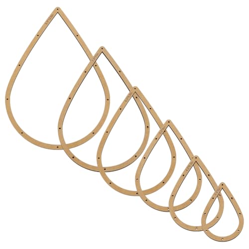 FINGERINSPIRE 6 Stück Glasmalerei Layoutrahmen In Tropfenform 6 Größen Glasmacher Vorlagen MDF Burlywood Farbplatten Für Glasmalerei Werkzeug Zur Herstellung von Tropfenformen Für DIY Bastelprojekte