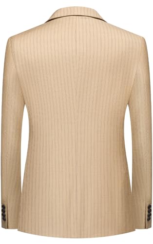 MAGE MALE Men’s Pinstripe 3 Piece Suit Slim Fit Single Breasted Tuxedo Business Wedding Party Blazer Vest Pants Set2