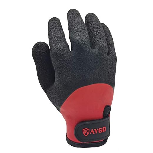 Waterproof Work Gloves for Men and Women - KG130W, Insulated Work Gloves Double Dipped Latex Coated Crinkle Grip on Full Hand,Waterproof (1, Medium)