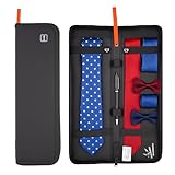RAWMOCE Tie Storage Organizer, Hard Shell Tie Box for Business Travel, Anti-Crush Necktie Holder with Zipper Closure, Keeps Ties Neat and Wrinkle-Free (Empty Bag Only)