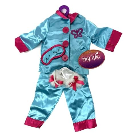 My Life As Inspired Sweet Dreams PJ Outfit for 18 inch Dolls - Blue and Pink Satin Feel Pajama Set Cover