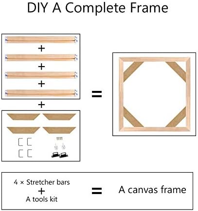 Wood Stretcher Bars Painting Canvas Wooden Frame for Gallery Wrap Oil Painting,Needlepoint Stretcher Bars DIY,Canvas Mounting Frames Kit, Canvas Strips,30x40cm/12"x16"