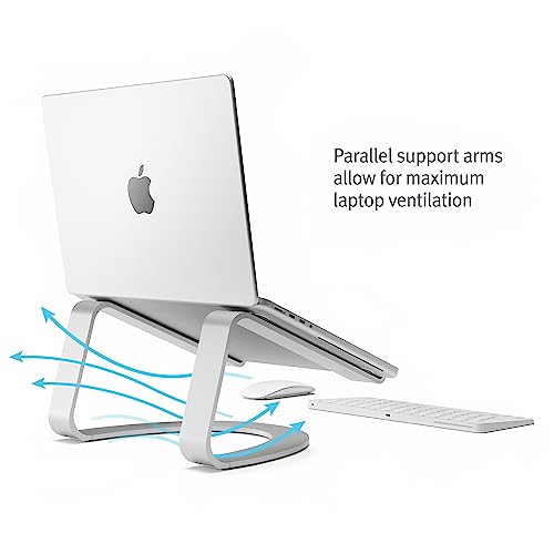 Twelve South Curve Laptop Stand, MacBook Stand - Ergonomic Aluminum Laptop Holder for Apple Dell, HP, Lenovo, Fits 11" to 17", Silver - Image 2