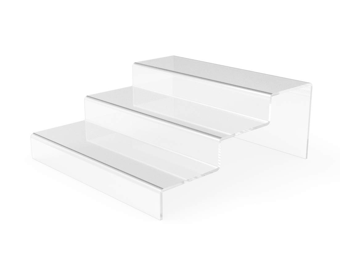 FixtureDisplays® Acrylic Plexiglass Clear Tiered Riser 8.66x8.98x3.54