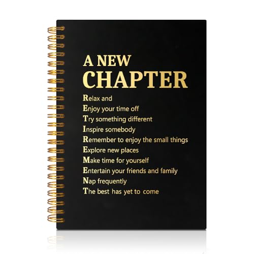 PUVOXHO New Chapter Hardcover Spiral Notebook, 160 Pages Journal Lined Notebook for Work, New Beginning Retirement Gifts for Coworkers, New Chapter Journal Beginning Gifts for Friend Employee Boss